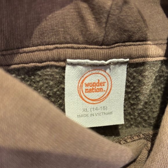 Wonder Nation Girls Brown Hoodie Sweater - Picture 2 of 3